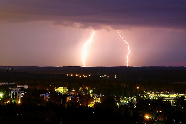 Åskstorm över hamburg