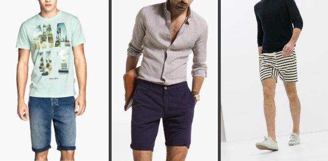 Herrshorts 2014 jeans randigt chinos