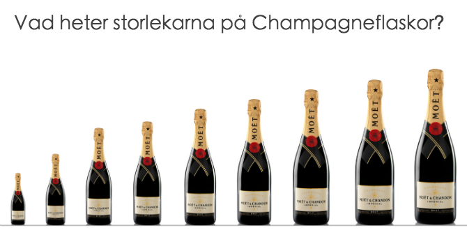 Storlekar på Champagneflaskor