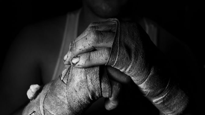 Träna Med Boxningssäck handskar