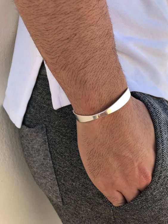 armband för män banglearmband i silver